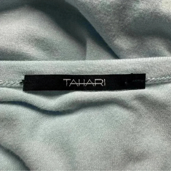 Tahari Women’s Size M Soft Modal Short Sleeve Light Blue Scoop Neck Top - Picture 8 of 11